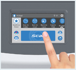 dotykowy ekran w skanerze Fujitsu ScanSnap iX1600